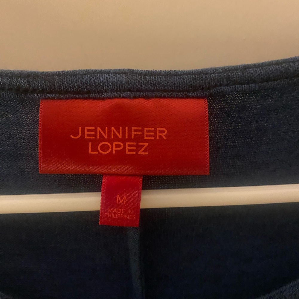 Blue, stretchy, ruched work appropriate dress,  JLo